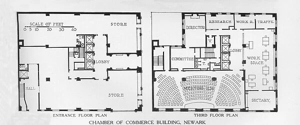 Floor plans, Chamber of Commerce Building, Newark, New Jersey, 1924