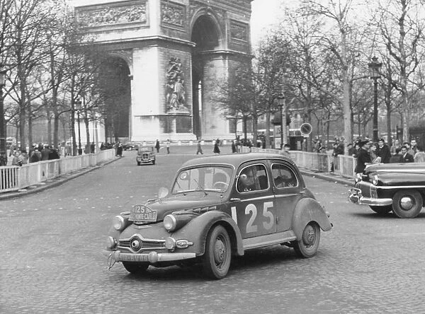 Panhard Dyna in Paris during 1953 Monte Carlo Rally. Creator: Unknown
