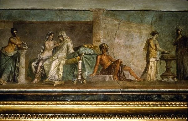 Roman wall painting of Aldobrandini Wedding from villa of the Esquiline, c1st century BC