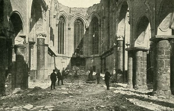 Ruined church at Vise in Belgium, 1914-1918, (c1920). Creator: Underwood & Underwood