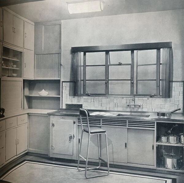 Section of a small kitchen, designed by Mrs Darcy Braddell, 1935