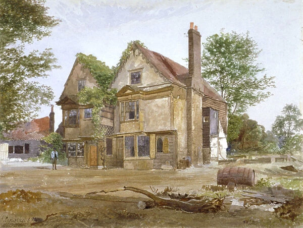 Front view of Basing Manor House, Peckham High Street, Camberwell, London, 1884. Artist