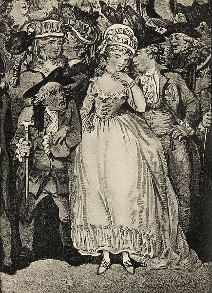 Mrs Mary Robinson 1757 Or 1758 To 1800 Accompanied By The Prince Of Wales And Her Husband Thomas Robinson Aftert Rowlandson Mary Perdita Robinson English Poet Novelist And Actress