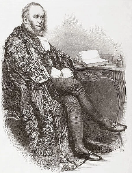 Sir Benjamin Samuel Faudel-Phillips, 2nd Baronet, 1871-1927. Lord mayor of London in the 19th century. From The Illustrated London News, published 1865