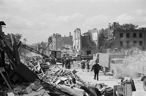 Bomb damage in Kentish Town, London, 19th June 1944