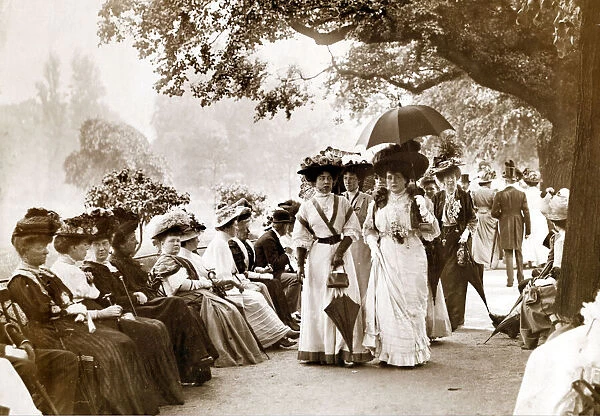 Ladies of Edwardian society take a stroll in Hyde Park London Clothing Women
