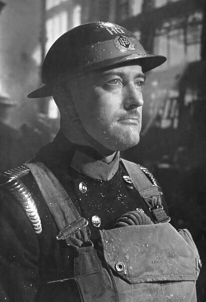 A member of the London Fire Brigade seen here during the blitz World War II