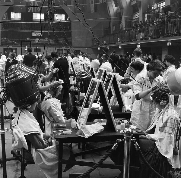 National Hairdressing Competition, Seymour Hall, Seymour Place, London. 28th March 1955
