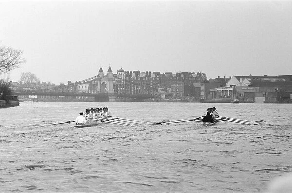 The Oxford verses Cambridge Boat Race, on the River Thames, March 1968