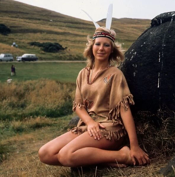 Sue Harrison dressed as a Red Indian August 1982