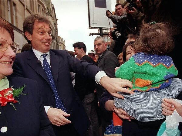 Tony Blair talking to people in Stirling. 1990s