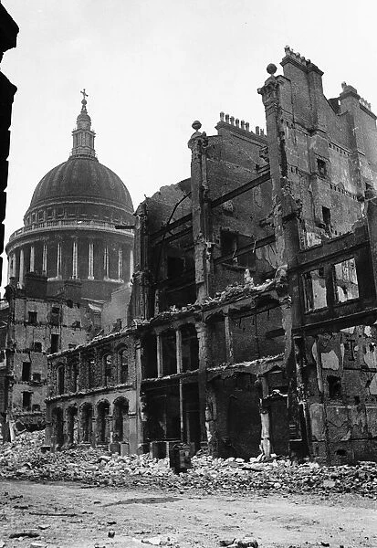 War-Air Raids on London result in a blitzed out Cannon Street