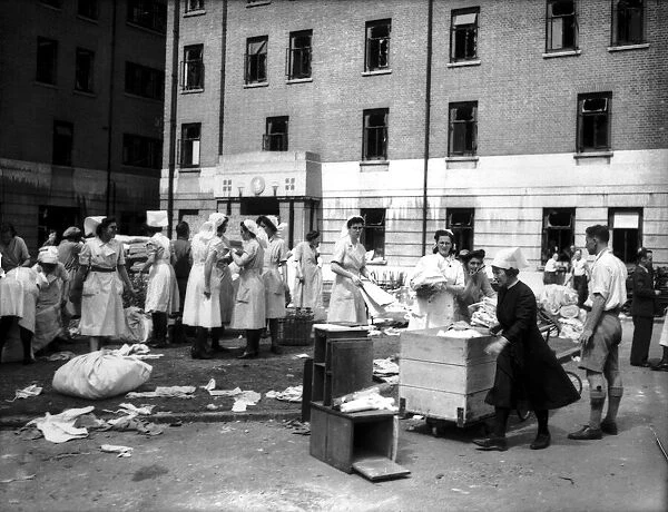 WW2 Lewisham Hospital Air Raid Bomb Damage July 1944 The nursing staff of Lewisham