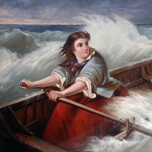 Grace Darling. Oil on canvas by Thomas Brooks (1818-1891)