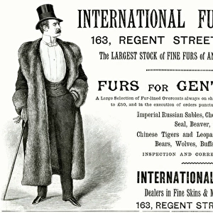 Advert for International Fur Store 1889