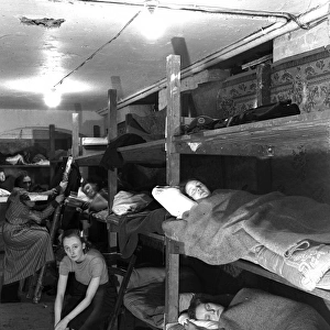 AFS women resting in bunks, Southwark Fire Station, WW2