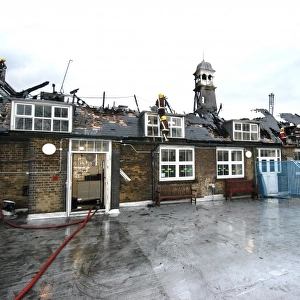 The aftermath of a fire at a school, Bermondsey