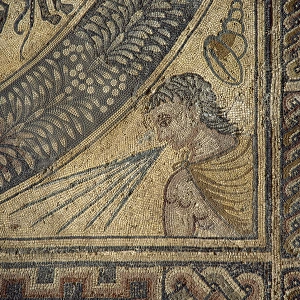 Aurigas mosaic. Roman. Detail depicting one of the four win