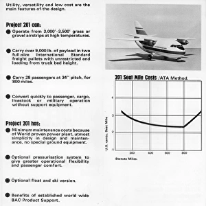 BAC Project 201 Utility Transport Aircraft leaflet