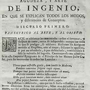Baltrasar Gracian (1601-1658). Spanish writter and philosoph