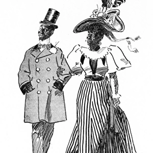 Black couple in London in late 19th century in fine attire