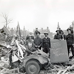 Blitz in London -- bombed sub-station, South London, WW2