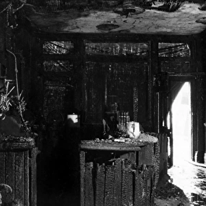 Blitz in London -- charred remains of a pub, WW2
