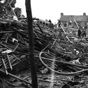 Bomb damage, Marlow Road, East Ham, WW2