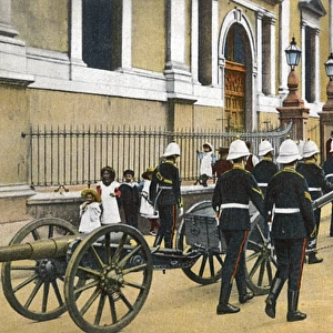 British artillery marching, Gibraltar