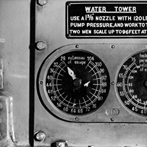 Controls of a Leyland Metz fire engine, WW2