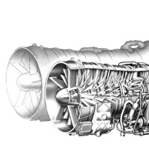 Cutaway drawing of the Rolls Royce / Snecma Olympus 593 engine