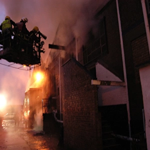 Firefighters attending fire at commercial premises