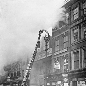 Firefighters attending a fire in the Strand in London