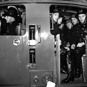 Firefighters in a fire engine, WW2