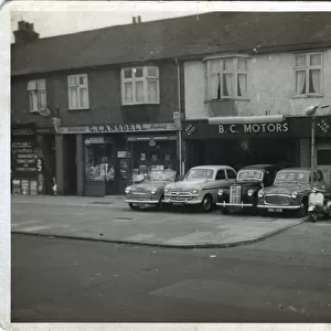 G Lansdell Shoe Repairs & BC Motors, Deptford, Lewisham, England. Date: 1959