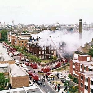 GLC-LFB Major fire, Chelsea Hospital, Pimlico