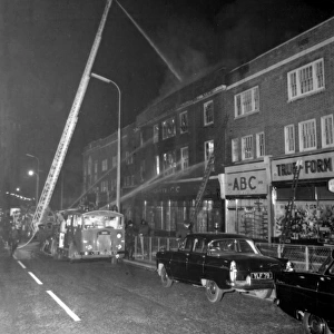 GLC-LFB Shop roof fire, Dagenham, Essex