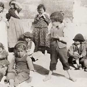 Group of children on the island of Capri, Italy