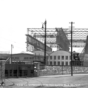 H. and W S. Shipbuilding Yard from Queens Road, Belfast