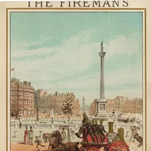 Horse drawn fire engine, Trafalgar Square, London