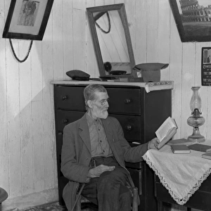 Interior of Postmaster Browns home at Old Rag. Shenandoah N