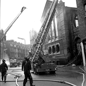 LCC-LFB Major church fire, Lower Sloane Street, SW1