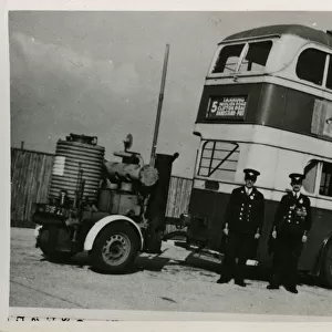Leyland Vintage Bus with Producer Gas Trailer WW2