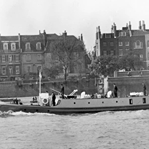 LFB Massey Shaw fireboat on River Thames, London
