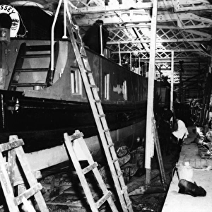 Massey Shaw fireboat under repair