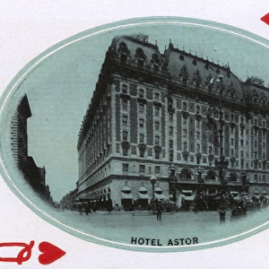 New York City - Playing card - Hotel Astor - Queen of Hearts
