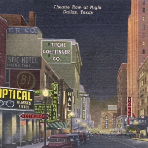 Night scene in Theatre Row, Dallas, Texas, USA