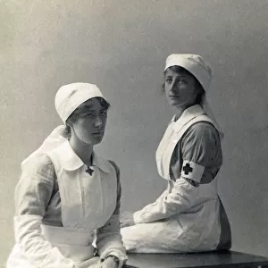 Three Nurses in uniform - WW1 era - North London. Date: circa 1917