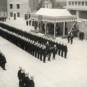 Parade of firefighters at the opening of new Lambeth HQ