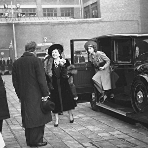Queen Elizabeth stepping out of a car, LFB Lambeth HQ